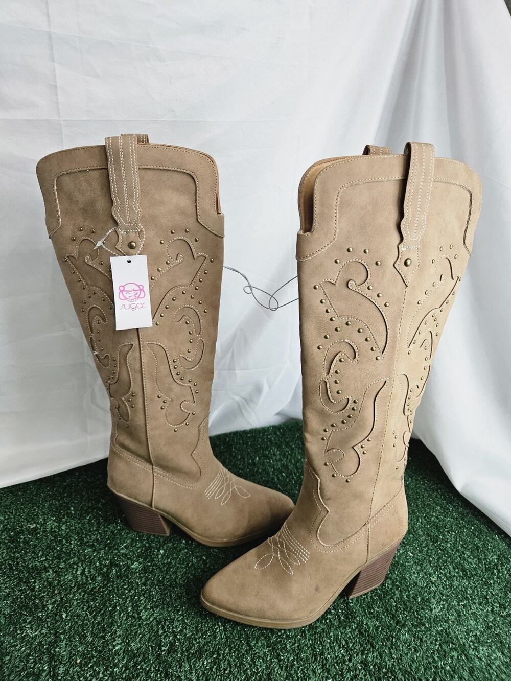 Sugar Women Knott Swirl Western Cowgirl Boots Size US 7M Brown NEW Read....